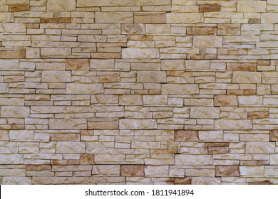 Background of brick stone wall texture. Close up image. Outdoor home decoration.