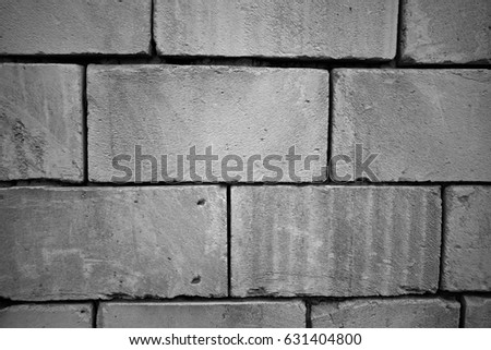 Background of bricks cinder block. Image includes a effect the black and white tones.