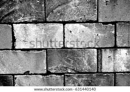 Background of bricks cinder block. Image includes a effect the black and white tones.