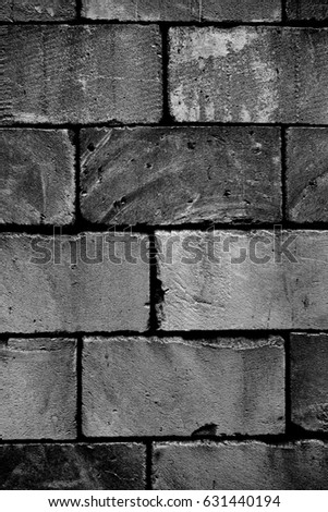 Background of bricks cinder block. Image includes a effect the black and white tones.