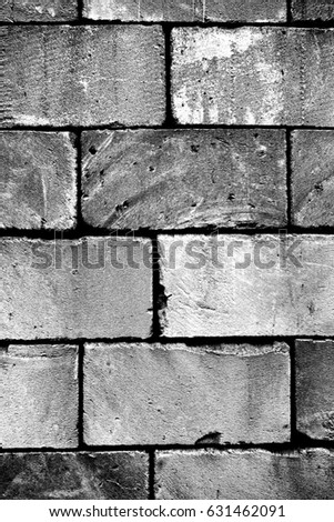 Background of bricks cinder block. Image includes a effect the black and white tones.