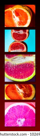 background of bright juicy citrus fruits