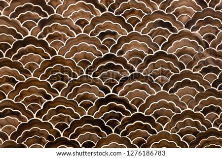 background of brown japanese style wave pattern teture