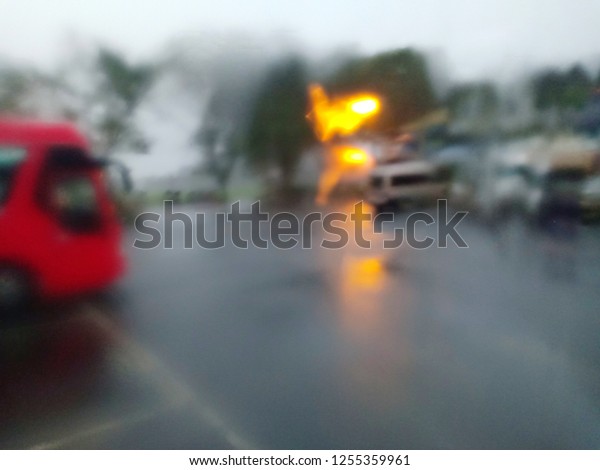 background of car in rainy
day