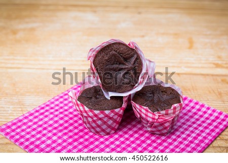 background chocolate muffins