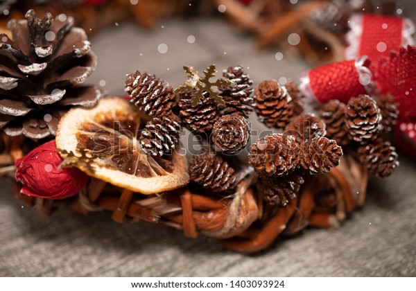 Background Christmas Holiday Christmas Wreath Decorate Stock Photo