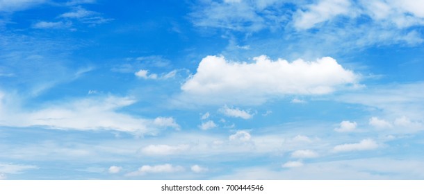 Background Cinematic Ratio Of Bright Blue Sky And Cumulus Cloud At The Day Time