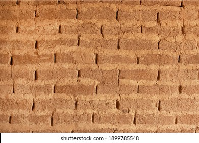 Background Clay Brick Ancient Wall Of The Historic Seaport Of Ashkelon