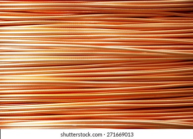 Background - Closeup Of Copper Cables On A Reel