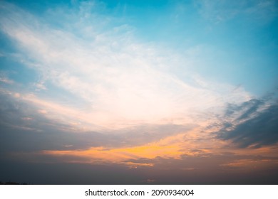 Background Cloud Summer. Cloud Summer. Sky Cloud Cinematic. Natural Sky Beautiful And Cinematic Sunset Texture Background