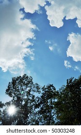 background of cloudy sky and tree - Shutterstock ID 50303248