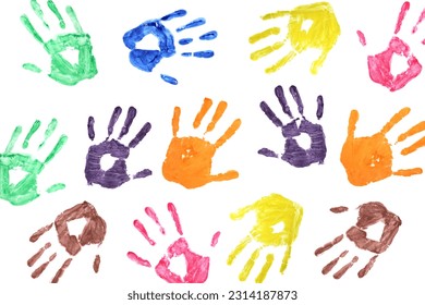 background of colorful children's handprints - Powered by Shutterstock