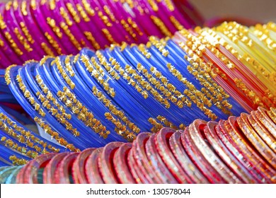 background of colorful indian bangles