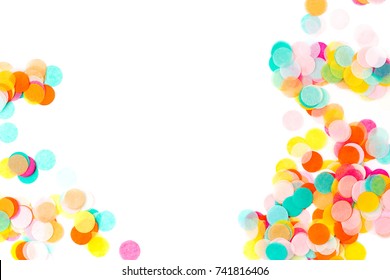 Background of colorful paper confetti, holiday  concept