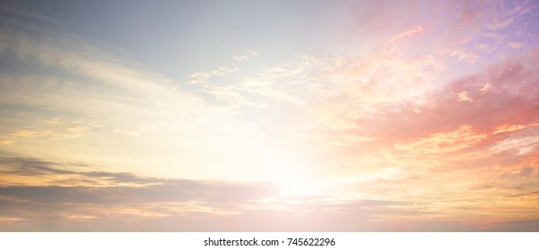 Background of colorful sky concept: Dramatic sunset with twilight color sky and clouds. - Shutterstock ID 745622296