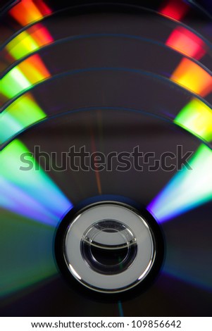 Background of compact discs with co-lour light