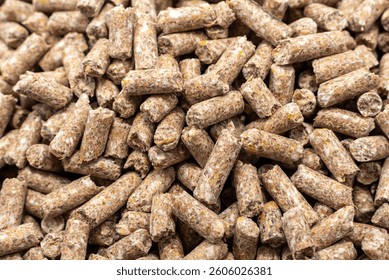 Background from compound feed. Feed for pigs, cows, chickens. Compound feed