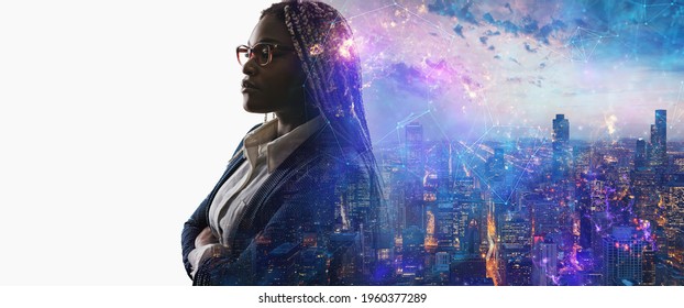 Background concept with business people silhouette at work. Doub - Powered by Shutterstock