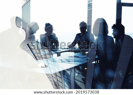 Background concept with business people silhouette at work
