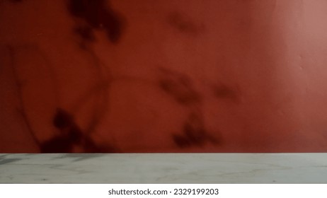 Background concept of red wall with shadow , design for backdrop and esiting
