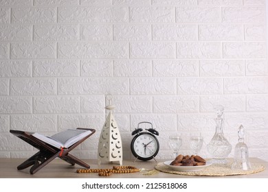 Background concept of welcoming the month of fasting, Ramadan traditions, Muslim traditions, Islamic nuances. Ramadan iftar background - Shutterstock ID 2125818068