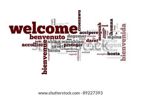 Background concept wordcloud illustration of welcome different languages