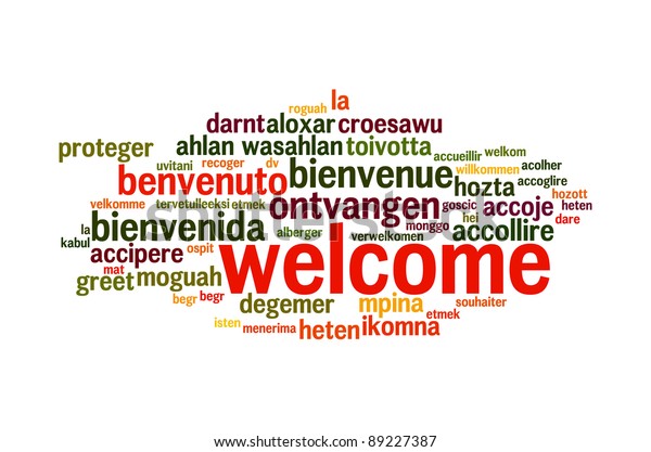 Background Concept Wordcloud Illustration Welcome Different Stock Photo ...