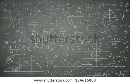 Background conceptual image with business sketches on chalkboard