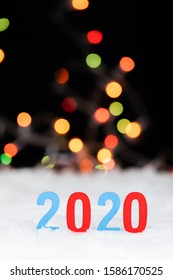 Background With Copy Space Of Christmas Decorations And The NewYear 2020.