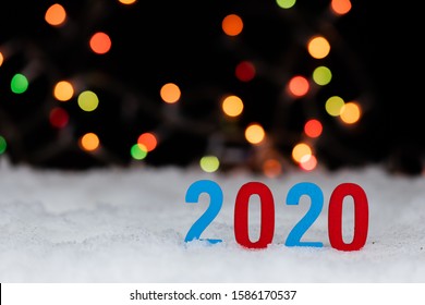 Background With Copy Space Of Christmas Decorations And The NewYear 2020.