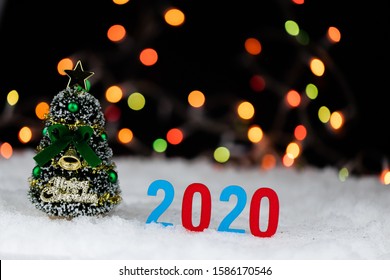 Background With Copy Space Of Christmas Decorations And The NewYear 2020.