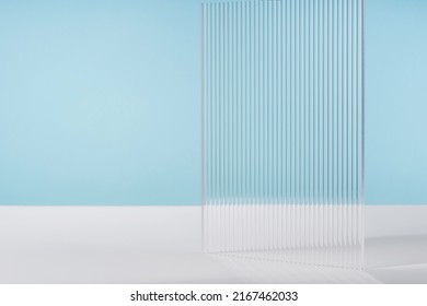 Background for cosmetic product packaging on blue backdrop. Showcase for jewellery presentation, monochrome platform for perfume advertising, cosmetics stand minimal background, branding scene mockup - Shutterstock ID 2167462033