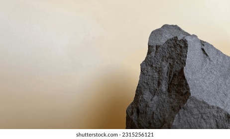 Background for cosmetics of natural beige color. Stone podium on a beige background. Front view. - Shutterstock ID 2315256121