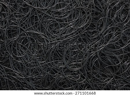 Background covered with a pile of electric cords filling the entire frame