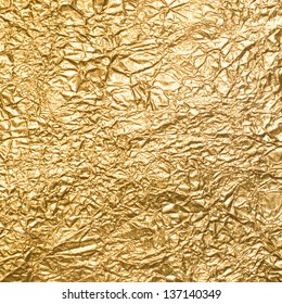 Background Of Crumpled Gold Foil