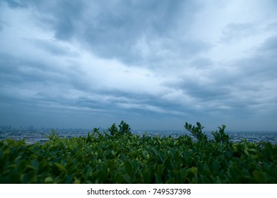 background  dark blue cloud sky  in the evening 