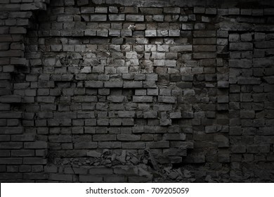 Background. Dark Brick Wall.