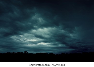 Background of dark sky before a thunder-storm 