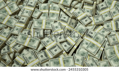 Background from dollar packs 3D rendering
