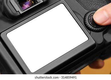 background of dslr camera with blank screen