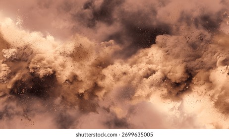 Background of a dust cloud, explosion of dust and particles,