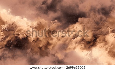 Background of a dust cloud, explosion of dust and particles,