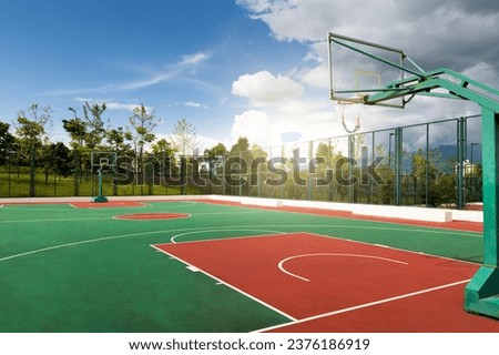 Background of empty basketball court