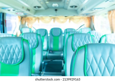 Background In Empty Public Bus, Abstract Transportation Background.