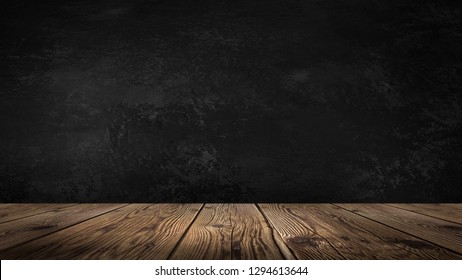 Background Empty Room Concrete Wall Wooden Stock Photo (Edit Now ...