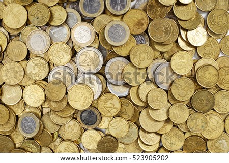 Background of Euro coins money.