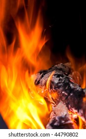 background from a fire, conflagrant firewoods and coals