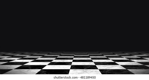 background floor pattern in perspective with a chess board design - Shutterstock ID 481189450