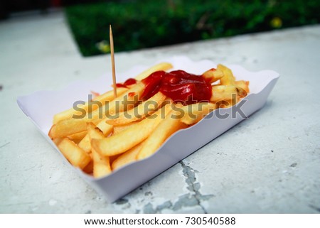 Similar – Image, Stock Photo fries Food Sausage