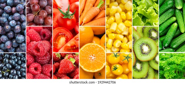 Hintergrund von Obst und Gemüse. Frische Farbstoffe. Gesunde Lebensmittel